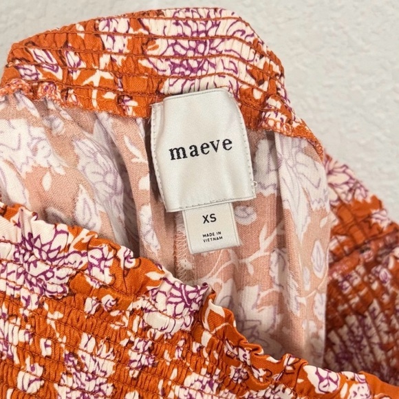 Maeve Orange Floral Wide-Leg Border Print Pants - Picture 7 of 11